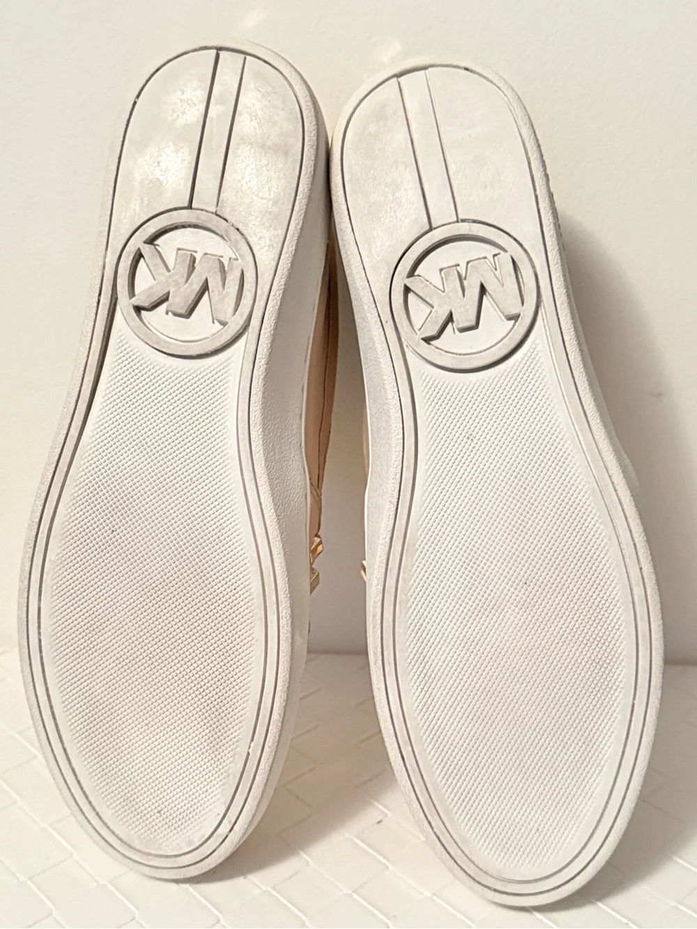 MICHAEL Michael Kors Keaton Studded Leather Slip On Sneakers Blush Pink Gold 9M